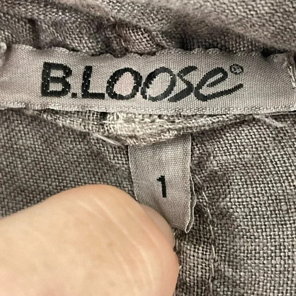 B.Loose Linen open front Top Womens 1X brown 4099 - Picture 3 of 8